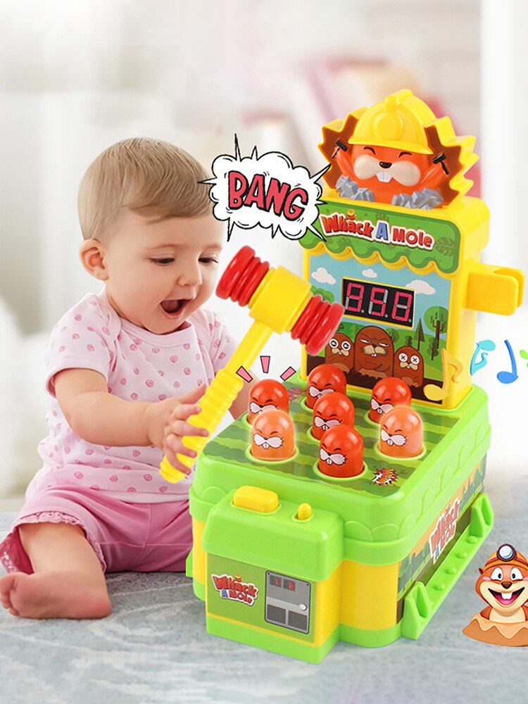 Whack A Mole Game Interactieve Beukende Speelgoed Met Verlichting Geluiden Gezonde Plastic Voor Educatieve Verjaardagscadeautjes Baby Hand Oefening