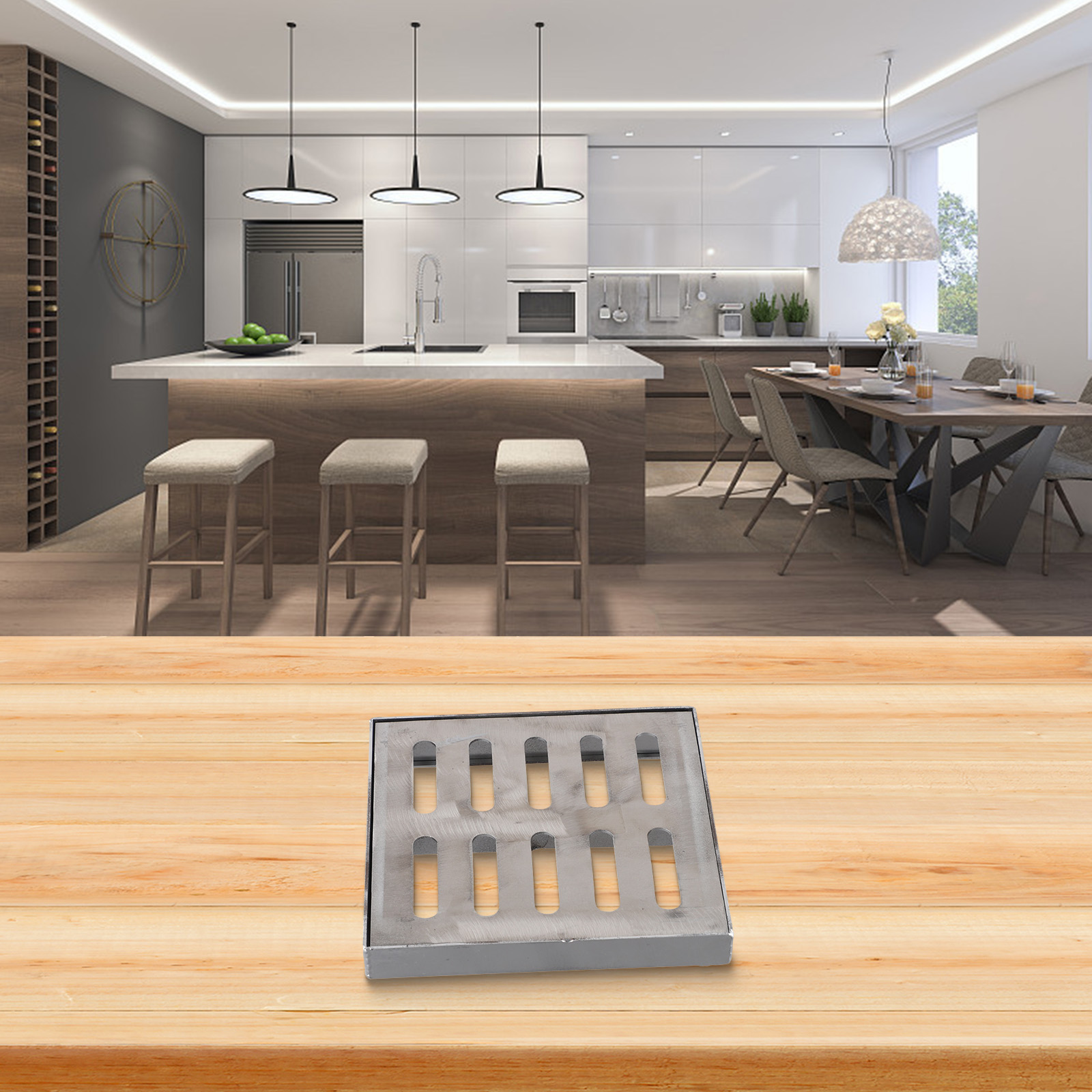 Stainless Steel Square Floor Drain Cover Drain Grate Outdoor Drainage Covers Channel Grate Rainwater Cover For Garden Landscape