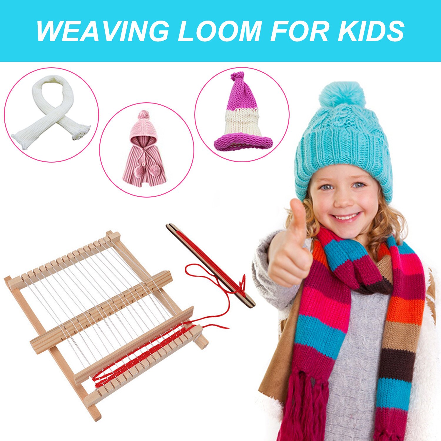 Houten Weefgetouw Frame Kit Kids DIY Weeft Ambachten Levert Educatief Speelgoed voor Kinderen Peuter