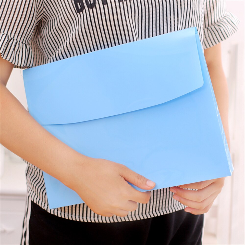 Envelope Folder Hook Loop Closure Document Envelopes A4 Size For Office School PVC Waterproof