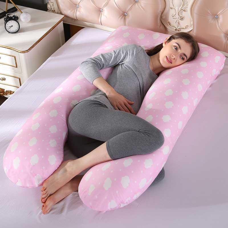 Coussin de soutien pour femmes enceintes complètes, oreiller de dos, pour maternité, pour jambes, pour femmes enceintes, coussin Abdominal détachable: pink dot