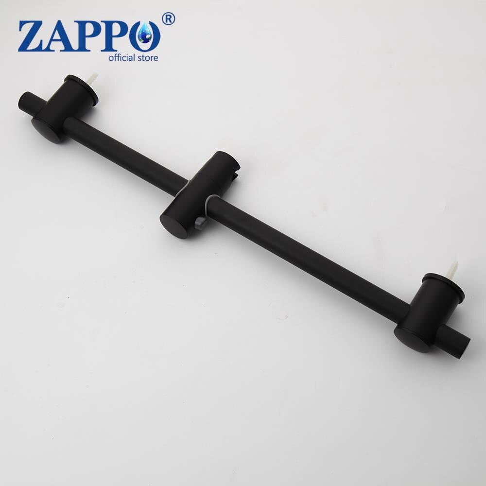 Zappo Matte Black Wall Mounted Bad Sliding Bar Wandmontage Rail W/Plank Badkamer Accessoires Handdouche Staaf: shower bar