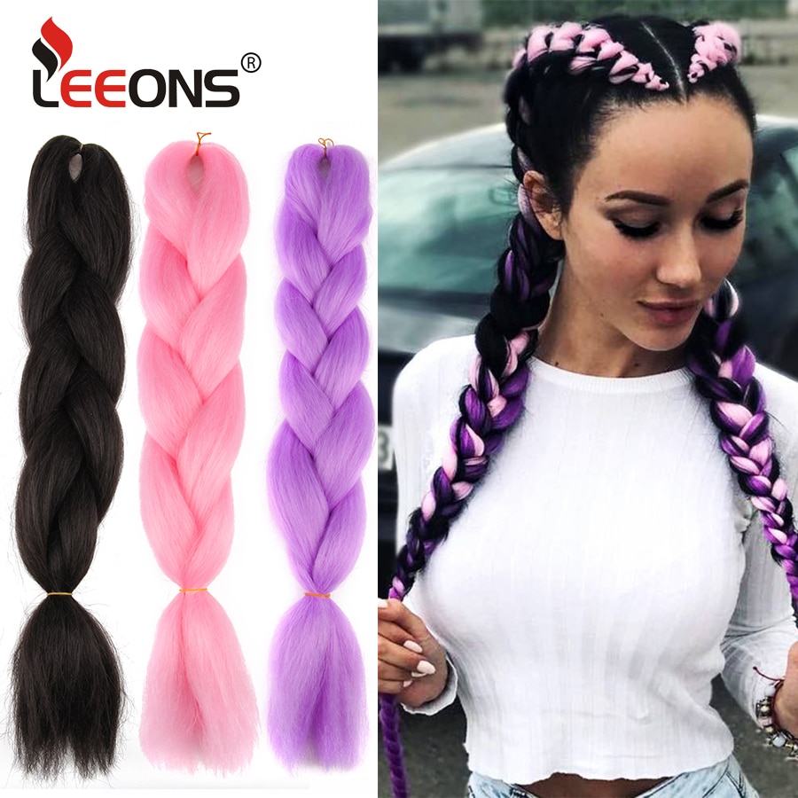 Leeons Jumbo Braid Hair Hair Extension 165g Rainbow Hair Braiding White Braiding Hair Colors Silver Box Braid Hair