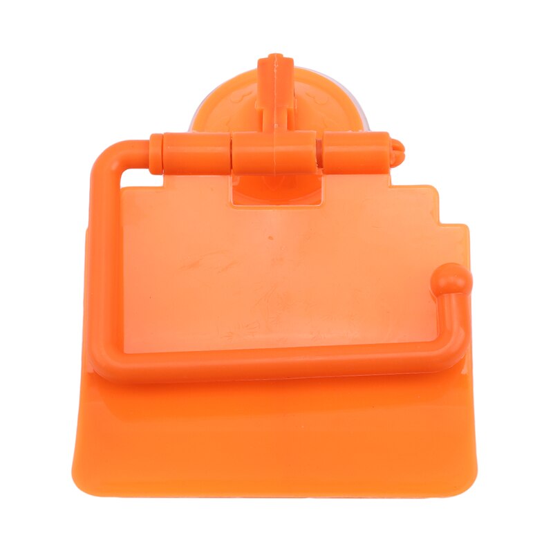 1 stk vægmonteret sugekop toiletpapirholder rullepapir stå opbevaringsdispensere med låg badeværelse tilbehør: Orange