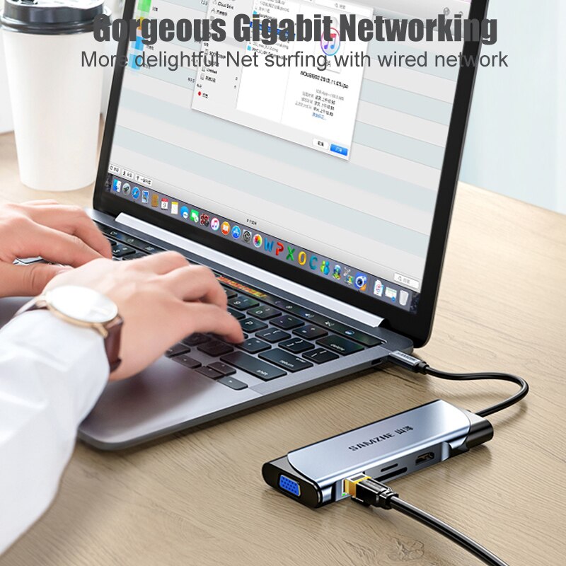 SAMZHE USB C HUB Portable Type C to Multi USB 3.0 HDMI Adapter Dock for MacBook Pro Air USB-C Splitter Port Type C HUB