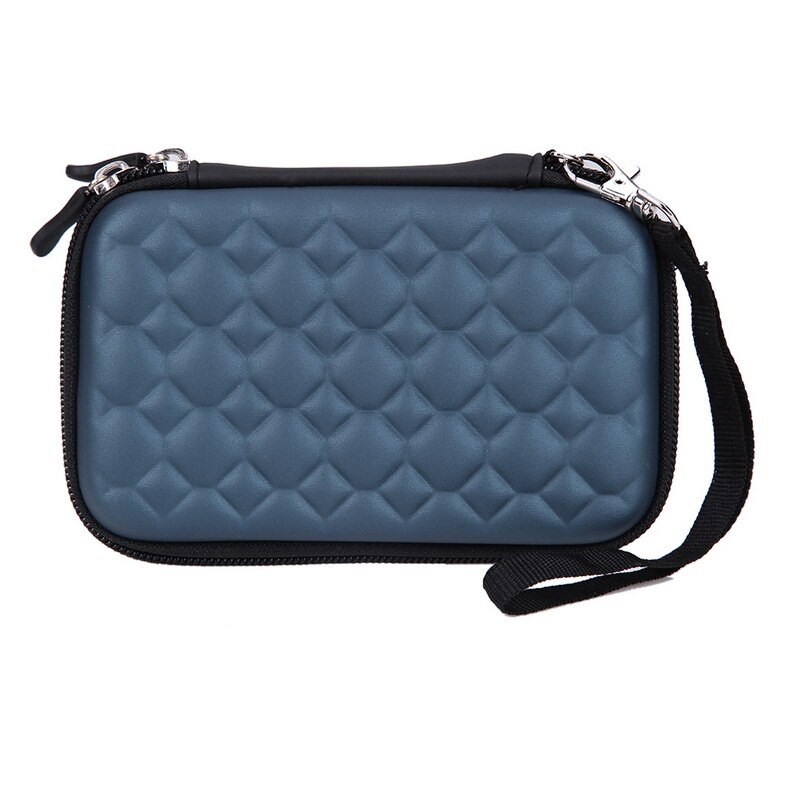 Disco rígido externo proteger caso saco portátil padrão casca dura eva pu bolsa de transporte para 2.5 polegada portátil externo hdd: Azul
