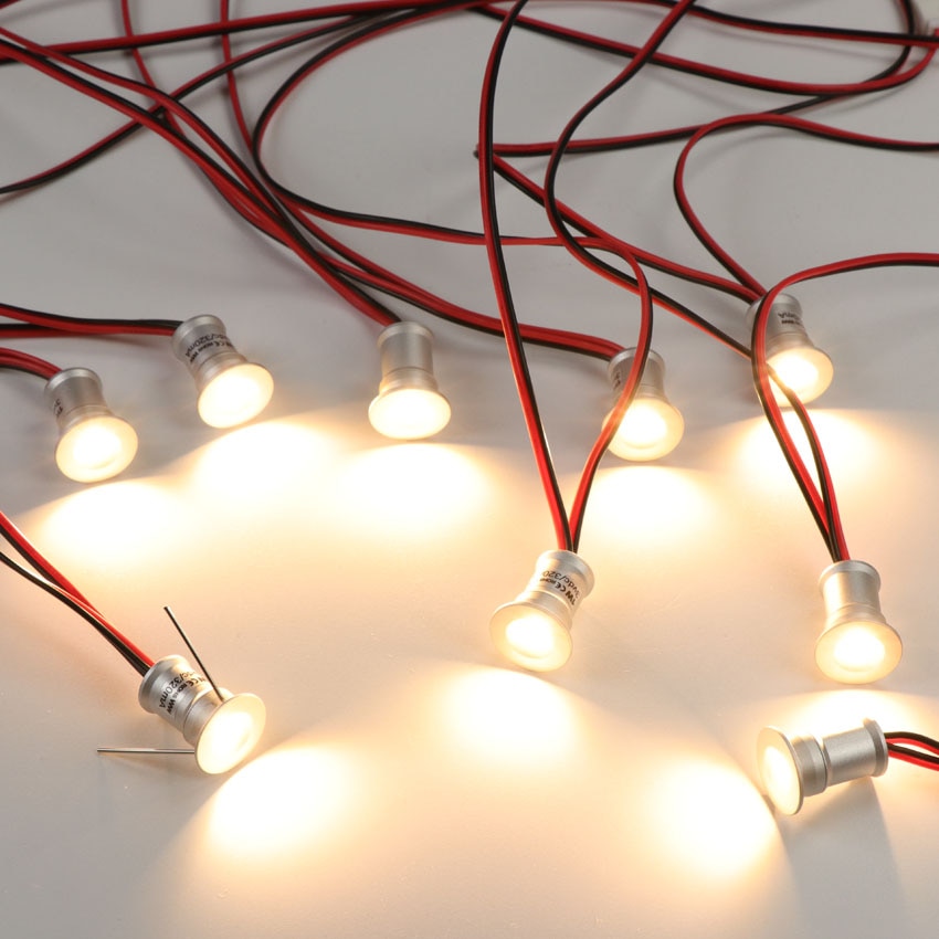 Led spotlight 1w infälld sockellampa mini led spotlight liten tak downlight väggspots smycken vitrinskåp belysning