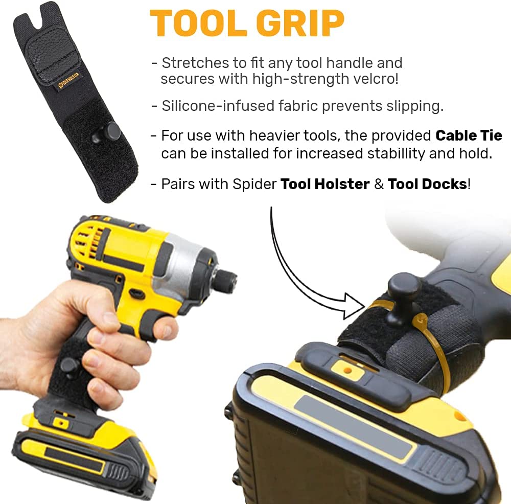 Spider Tool Holster-Improve The Way You Carry Your Power Drill, Driver, Multitool, Pneumatic, Multi-Tool and More on Your Belt!
