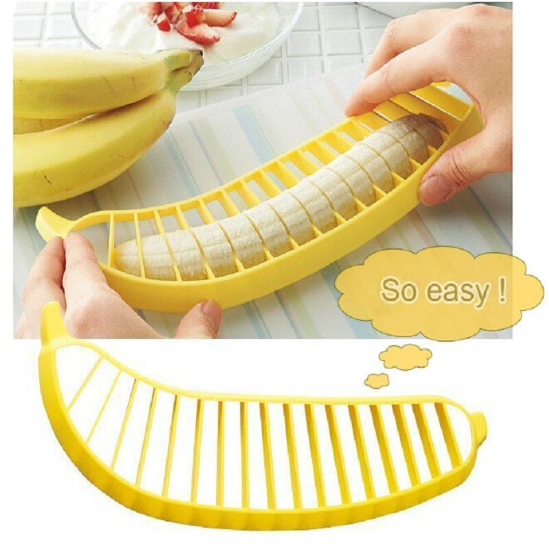 1Pcs Handige Banana Slicer Chopper Cutter Plastic Banana Maken Tool Fruit Worst Cereal Cutter Plastic Banaan Snijgereedschap