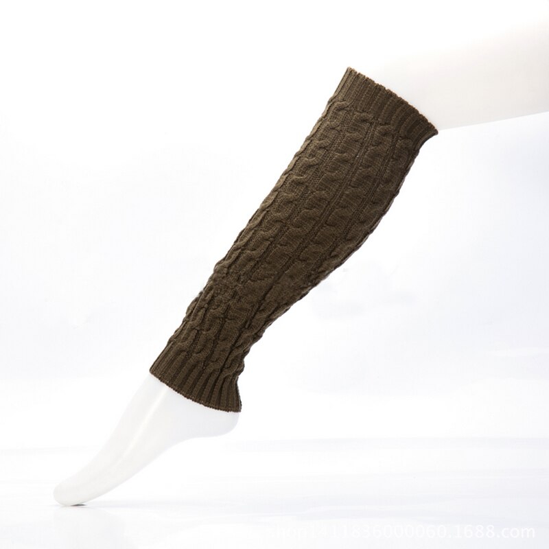 Benvarmere kvinder varm bomuld knæhøj vinter hæklet strik solid legging støvle slouch dame tilbehør
