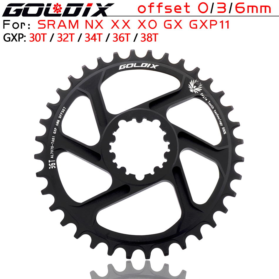 Goldix Gxp Bike Mtb Mountainbike 30T/32T/34T/36T/38T crown Fiets Kettingblad Voor Sram 11/12S Nx Xx Xo Gx GXP11 Enkele Schijf T