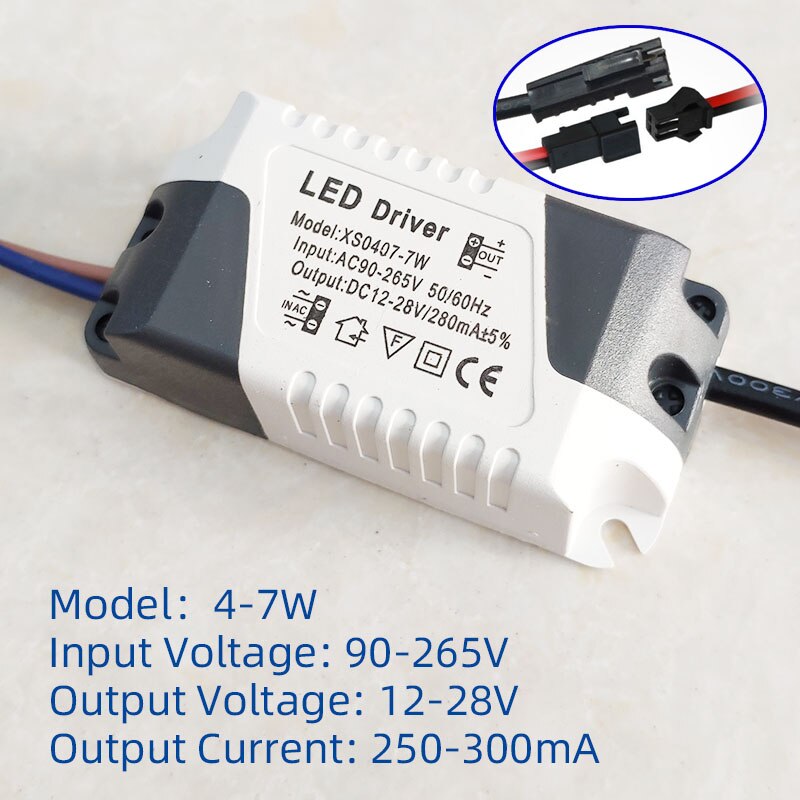LED Driver 3W 5W 7W 9W 10W 12W 15W 18W 20W 24W 36W Power Supply Unit Downlight Lighting Transformers Adapter For LED Lights DIY: Blue