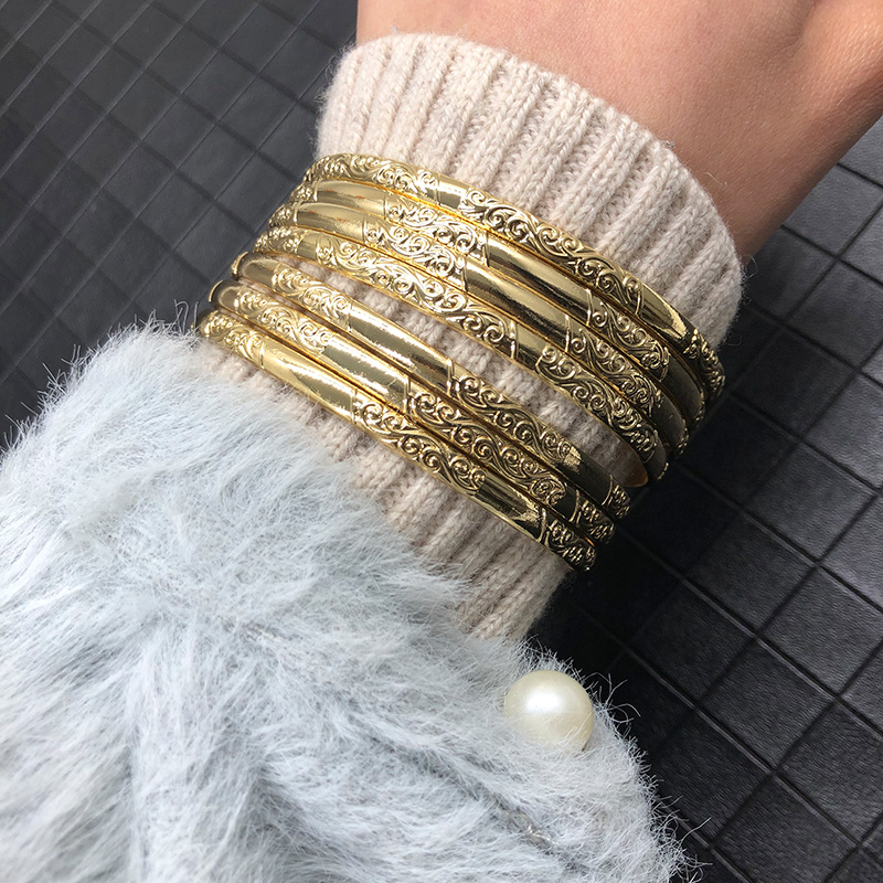 Pulsera de Metal de Dubái para mujer, abalorio de boda marroquí, joyería de muñeca de caftán fino de Color dorado, joyería de personalizada