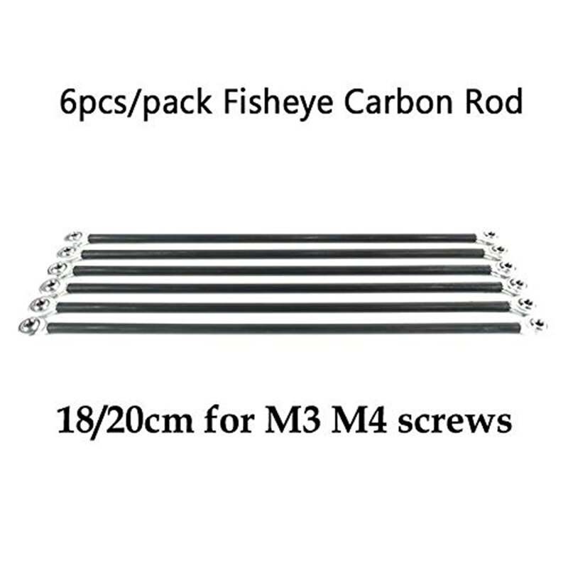 6 Pz/impostato Parallelo Manipolatore Fisheye Canna in Carbonio kit per Viti Kossel delta 3D Parti Della Stampante Accessori