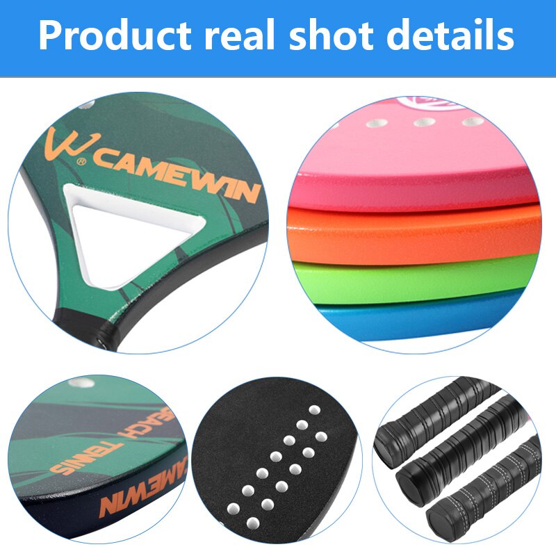 CAMEWIN Beach Tennis Racket Carbon Fiber Adult Professional High Quality Sport Goods Equipment Lightweight Soft EVA Face Racquet