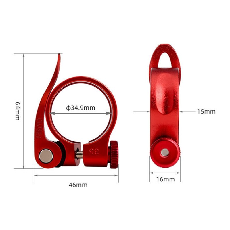 U2JB-abrazadera de sillín de aleación de aluminio para bicicleta de montaña, accesorios de abrazadera de tubo de Asiento de bicicleta de carretera, negro, rojo, azul, dorado y plateado
