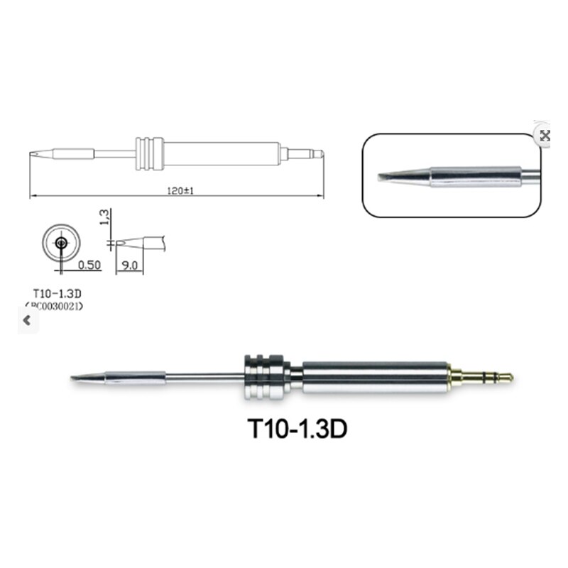 Atten draagbare gt usb soldeerbout: T10-1.3d tips