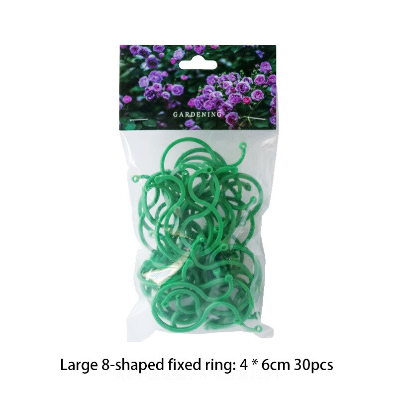 30/50pcs Reusable Garden Cable Ties Plant Support Shrubs Fastener Connecting Ring Of Plant Grafting Pile: 30pcs L 8-word ring