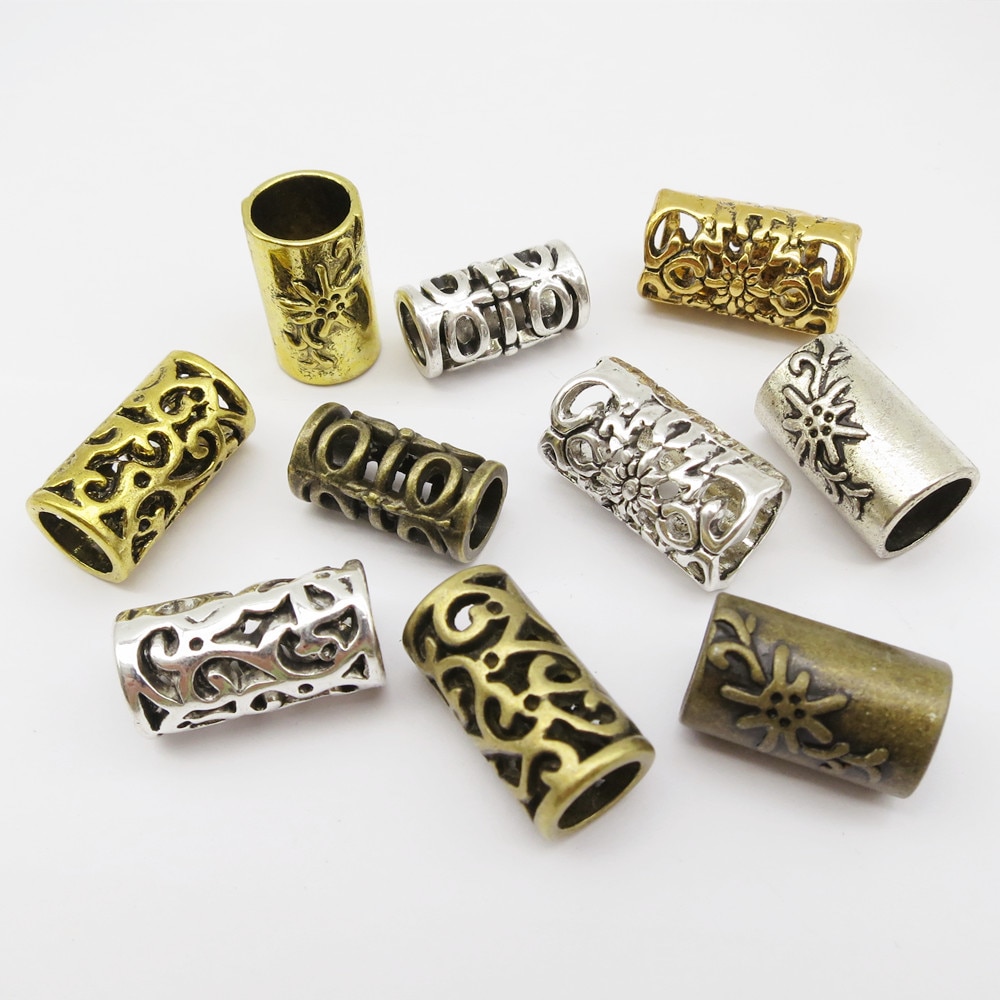 5 stk viking rune hår flette Grue seg skjegg dreadlock perler ringetone rør til hår menn kvinner tilbehør forskjellige 10 stiler
