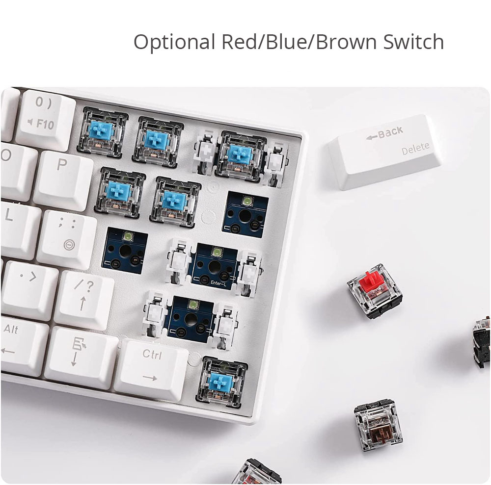 RK61 bezprzewodowa klawiatura mechaniczna klawiatura wymienna na gorąco na PC Bluetooth5.0/2.4Ghz/przewodowa klawiatura do gier tri-mode 61 klawiszy RGB