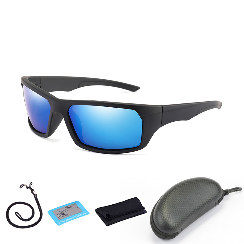 Herre polariserede solbriller udendørs sportsfiskebriller kvinder vandring kørebriller cykel cykling briller med æske: F01 med kasse