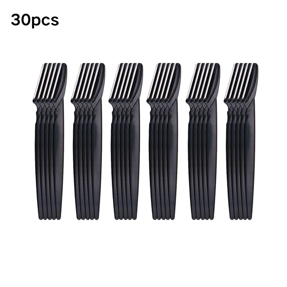 Ensemble de tondeuse à sourcils pour femmes, en acier inoxydable, épilateur Facial, Kit d'outils de beauté Portable avec bouchons de sécurité, couteau à sourcils: Cuivre