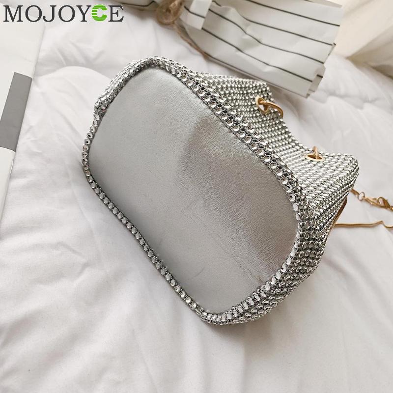 Sacchetto di Sera della frizione Delle Donne di Lusso Borse del Sacchetto di Spalla Delle Donne di Strass ottavino Secchiello Crossbody Borse