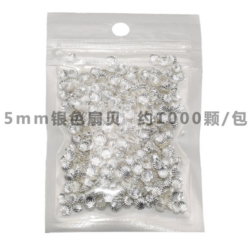 1000Pcs Goud/Zilver Kleur Shell 3D Charms Nail Art Koperen Klinknagel Studs 3Mm/5Mm 2 Maten Steentjes Decoraties Voor Nail Zee