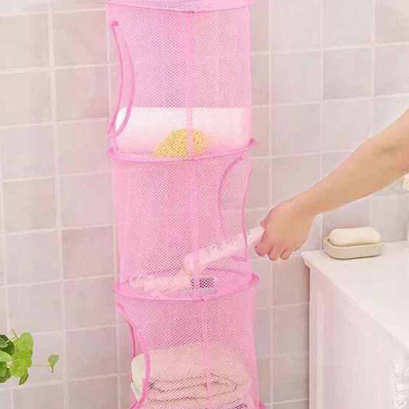 3 Shelf Hanging Storage Net Organizer Bag Bedroom Door Wall Closet Organizers