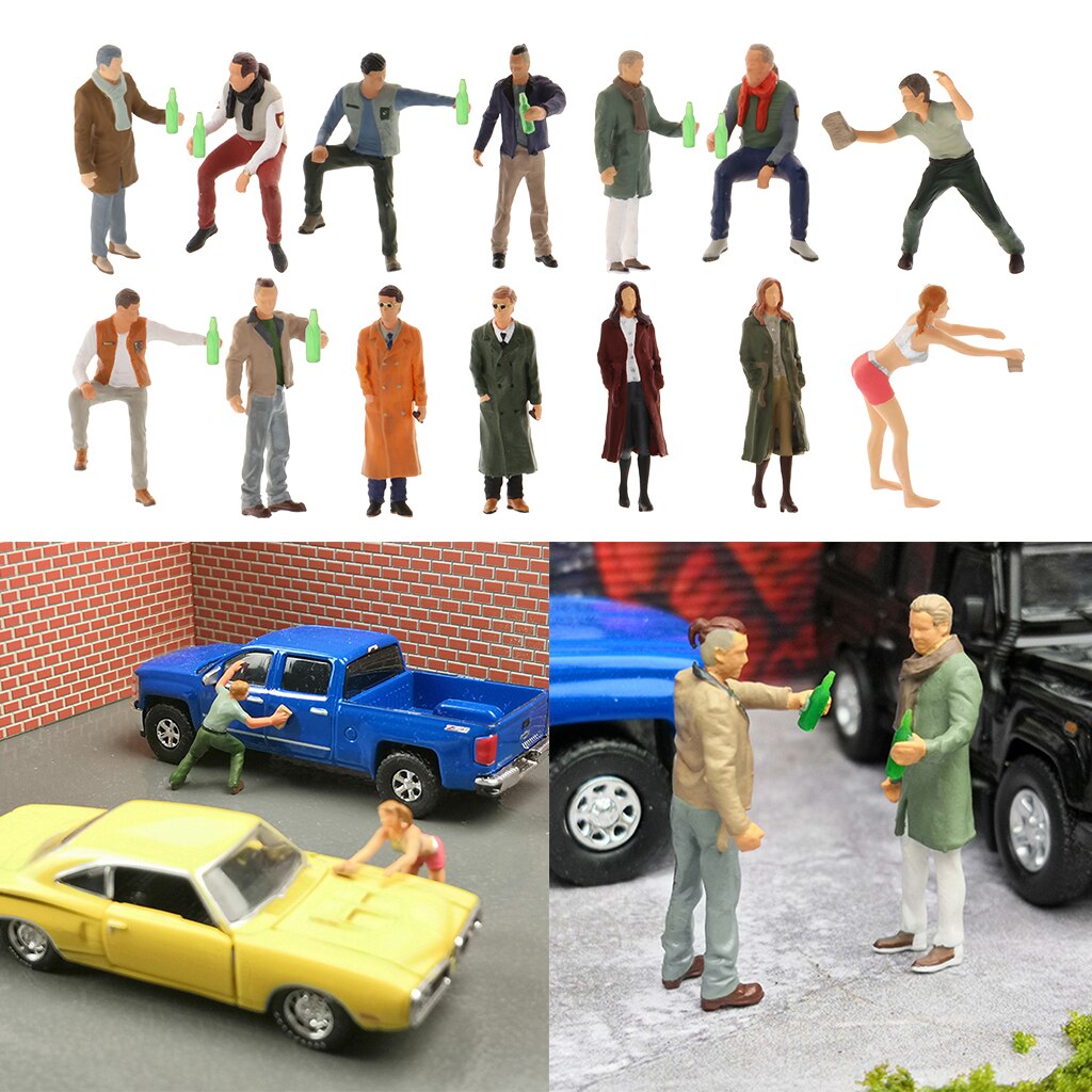 1/64 in miniatura Figure di Persone Modelli di Scena di Strada di Sabbia Tbale Decorazione