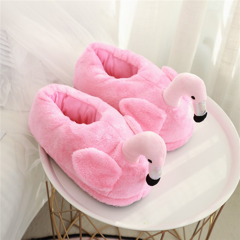 1 st vinter härliga hemtofflor chausson skor dam flamingo tofflor pantuflas unicornio pantoufle femme varma bomullsskor