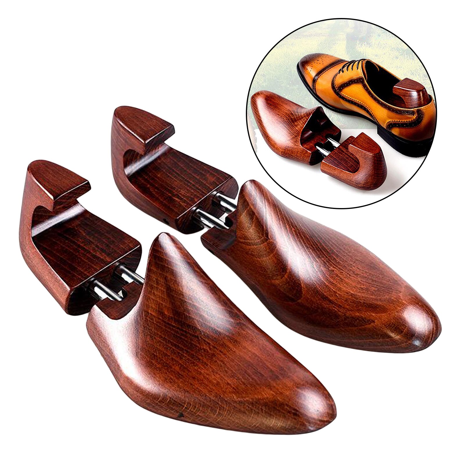 Alargador de árvore de sapato madeira natural modelador ajustável para sapatos casuais/de couro