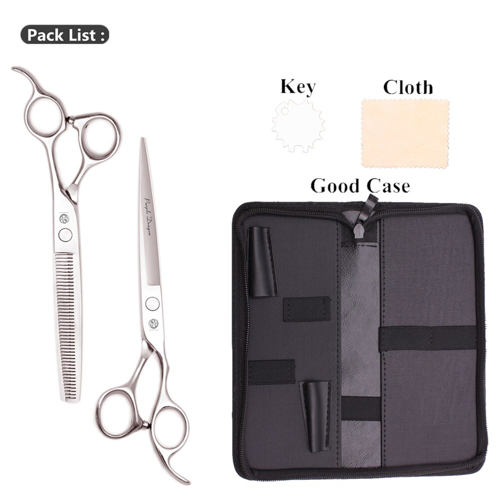 Pet Scissors 7.5" Purple Dragon 1106# Japan Stainless Animal Thinning Shears Groomer Scissors Dog Grooming Scissors: 1106 Yin-D 7.5Y