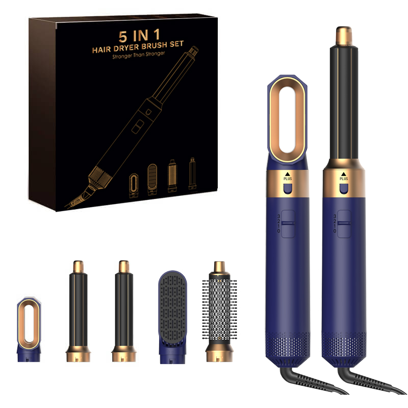 Professionele 5-in-1 Föhn Kam Set Heteluchtstyler voor Curling Rechttrekken Volumizing - Haarverzorging Tool Kit voor thuisgebruik