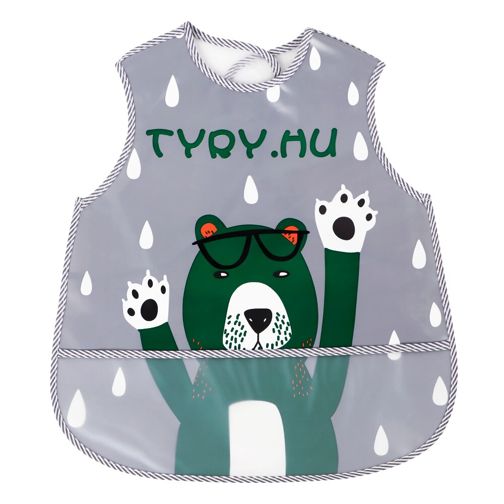 TYRY HU de dibujos animados bebé babero Slabbetjes EVA impermeable almuerzo Baberos para comer... Lange Mouwen lindo niños alimentación delantal Bandana: BIB003-02