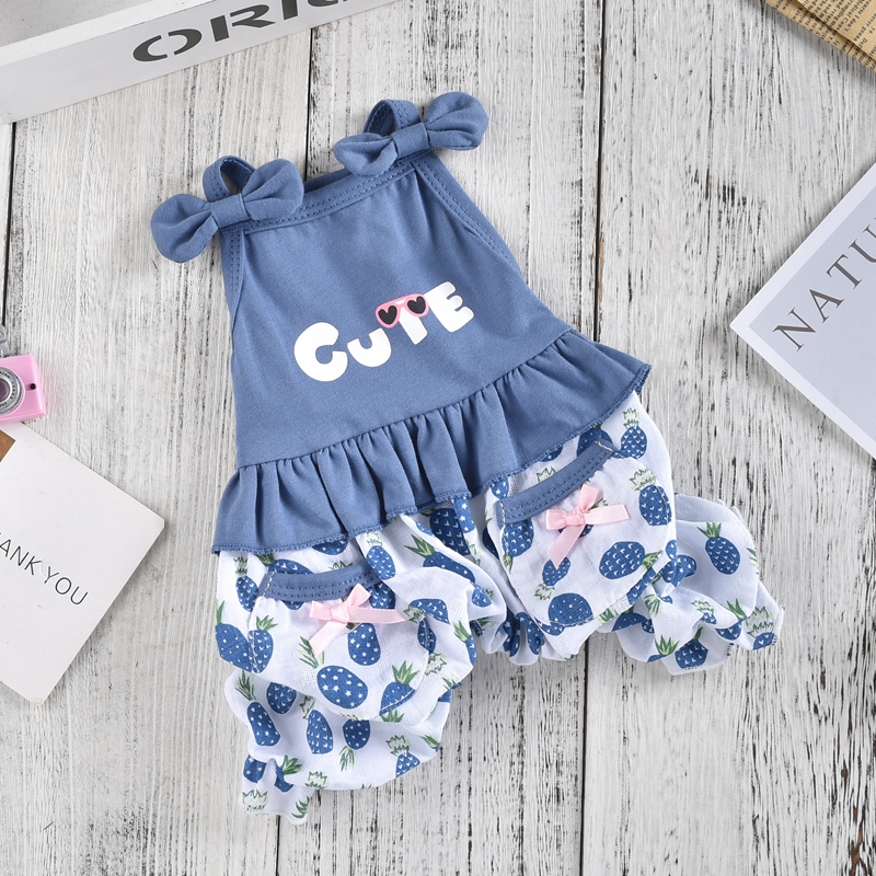 Sød sommervest, heldragt til små mellemstore hunde, pink blå, fransk bulldog, yorkshire terrier, kæledyrstøj med kølende bukser xxxl: Xxxl / Himmelblå