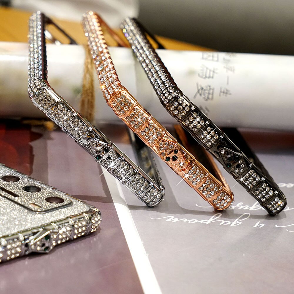 High End Rhinestone Diamond Bumper Case For Huawei P40 Pro Crystal Metal Case for Huawei P40 Anti-Knock Color Phone Cover Funda