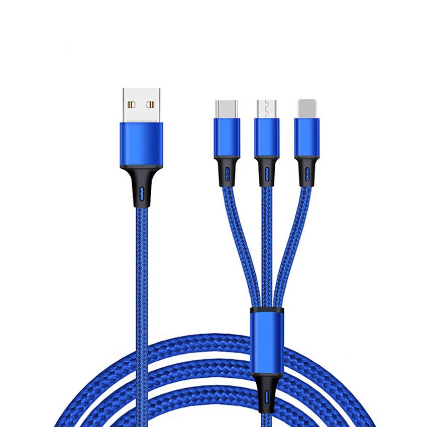 Qc 3.0 Snelle Autolader 3 Poorten Usb Qick Lading Auto Sigarettenaansteker Voor Samsung Huawei Xiaomi Iphone autolader: 3 in 1 cable