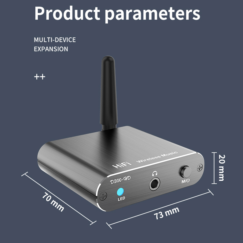 AptX-HD Bluetooth 5.2 Music Receiver HIFI Wireless Audio Adapter 3.5mm Aux Toslink/Coaxial Output For Projector Amplifer Car: Default Title