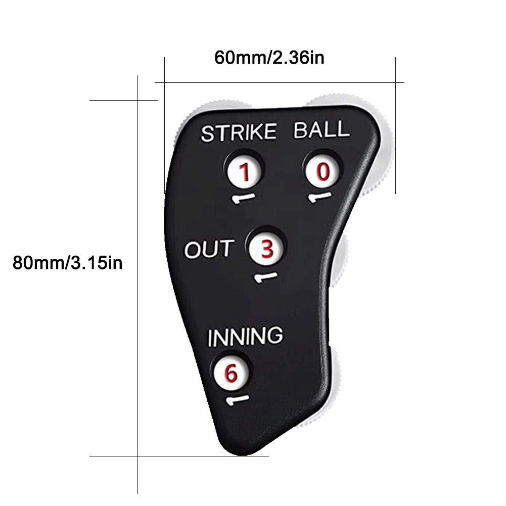 Contador de béisbol de 4 ruedas, contador de Softbol portátil con Clicker de árbitro de béisbol para registros de puntuación y pelotas de entrada