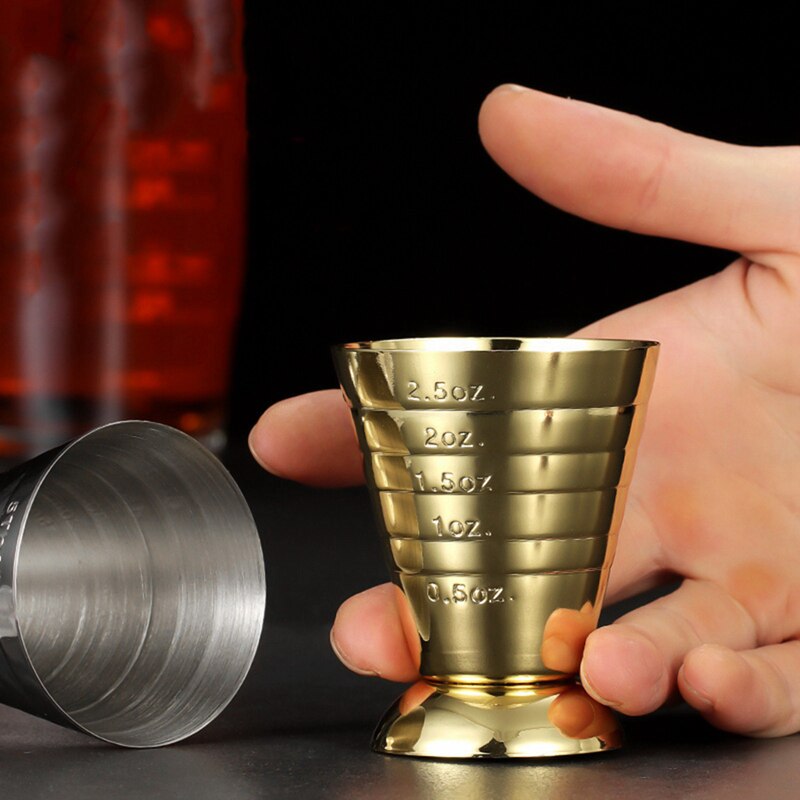 75ml Stainless Steel Graduated Measuring Cup Home Drinking Glass Bar Cocktail Measuring Cup Home Kitchen Gadget Accessories
