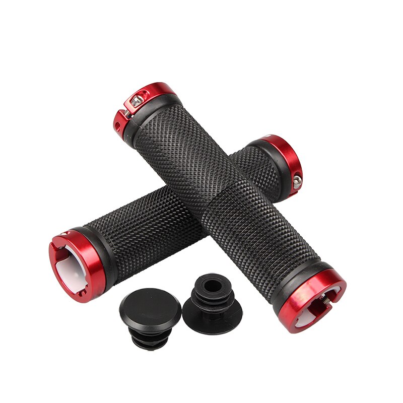 1 pair MTB BMX Road Cycling Handlebar Grips Anti-Skid Rubber Bicycle Grips Mountain Bike Lock On Bicycle Handlebars End Grips: Red