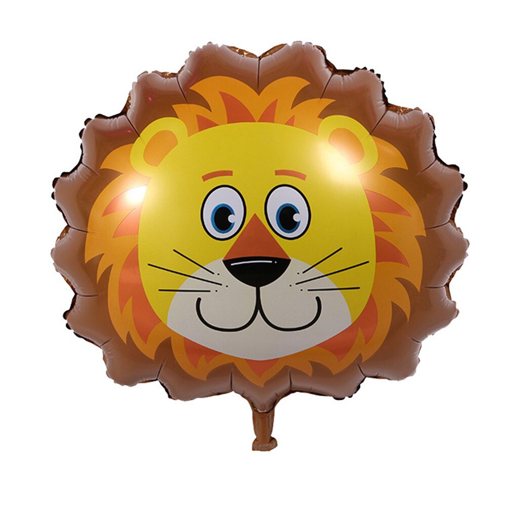 Tecknat djur lejon tiger rådjur kor konfetti ballong flicka pojke grattis på födelsedagen fest helium ballong baby shower festtillbehör: Lejon  (1pc)