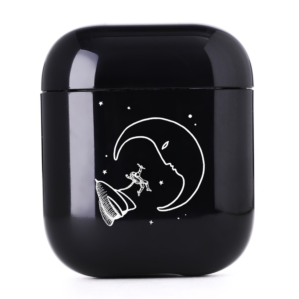 Cute Case For Apple Airpods 1/2 Case Space Planets Astroaunt Bluetooth Earphone Case For Airpods 1/2 Headphone Black Hard Case: I01040S