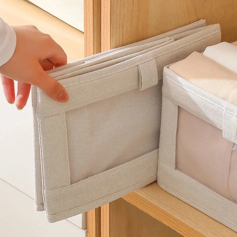 Caja de almacenamiento piezas pantalones, organizador de ropa, armarios y cajones, cajas plegables de tela para dormitorio, organización del hogar, 1 unidad