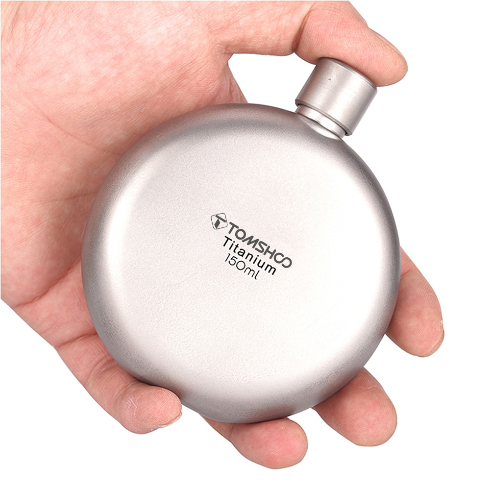 Tomshoo Water Fles 150Ml Titanium Fles Alcohol Whisky Wijn Kolf Outdoor Camping Reizen Picknick Wijn Alcohol Drank Fles