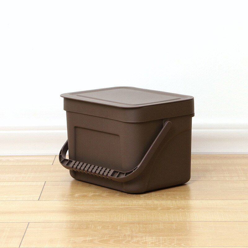 Garbage Box Dust Waste Bin Dual-use Storage Box Door Hanging Wall Mounted Debris Box Trash Bin Dustbin Gathering: brown-S