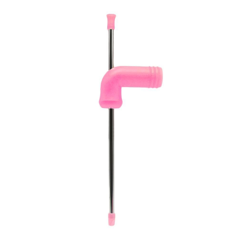 Öl snorkel halm öl bong tratt slammer festivaler party bar dricksverktyg dubbel öl snorkel dispenser: Rosröd