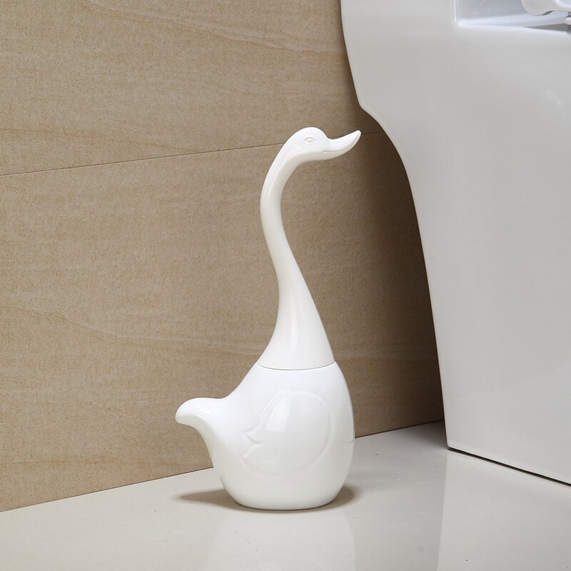 Keramisk plast svane toiletbørsteholder badeværelse sjovt rengøringsværktøj til husholdningsrens børste dropshippingwy 6080