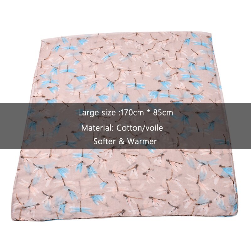170*85 CENTIMETRI Modello di libellula delle donne Lunghe Sciarpe sciarpa Calda del Cotone viscosa Scialle Sciarpa della signora magro autunno testa sciarpa delle donne del capo
